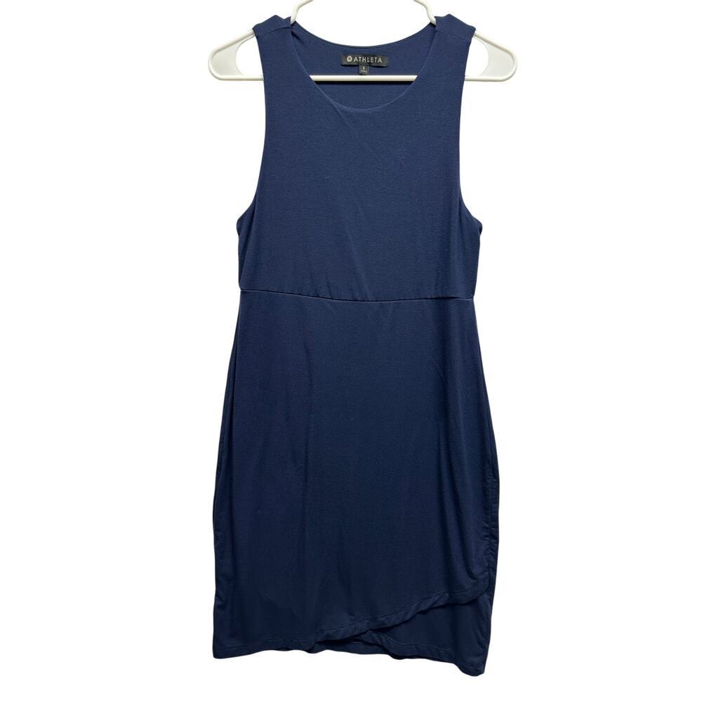Athleta Blue Super Soft Knit Sleeveless Active Tank Dress Athleisure Small‎